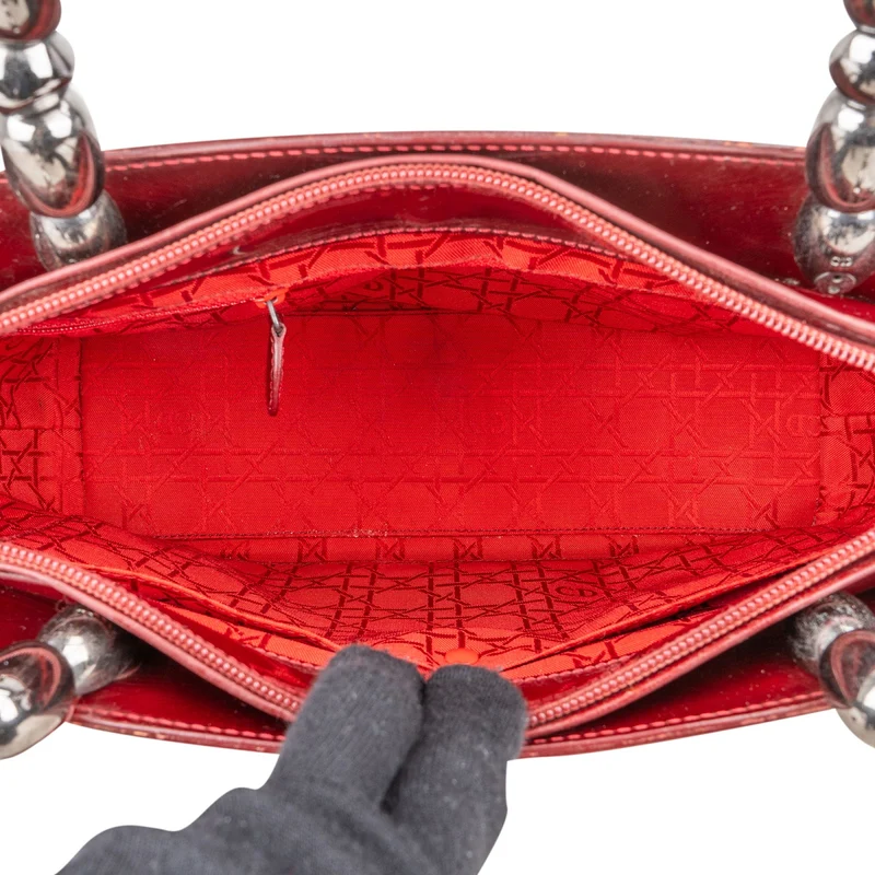Christian Dior Red Patent Leather Malice Handbag