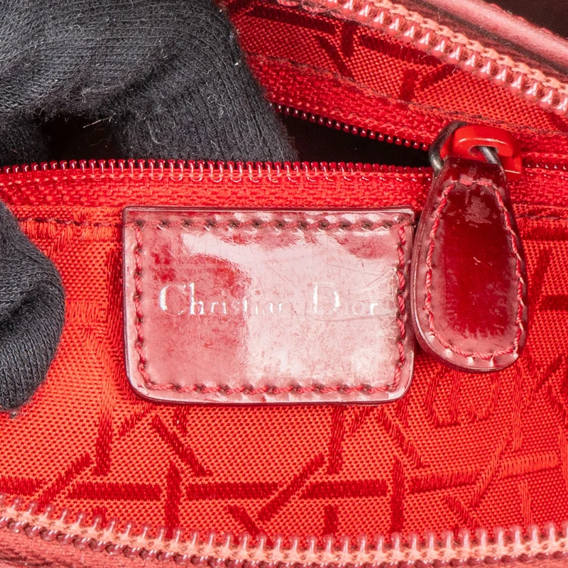 Christian Dior Red Patent Leather Malice Handbag