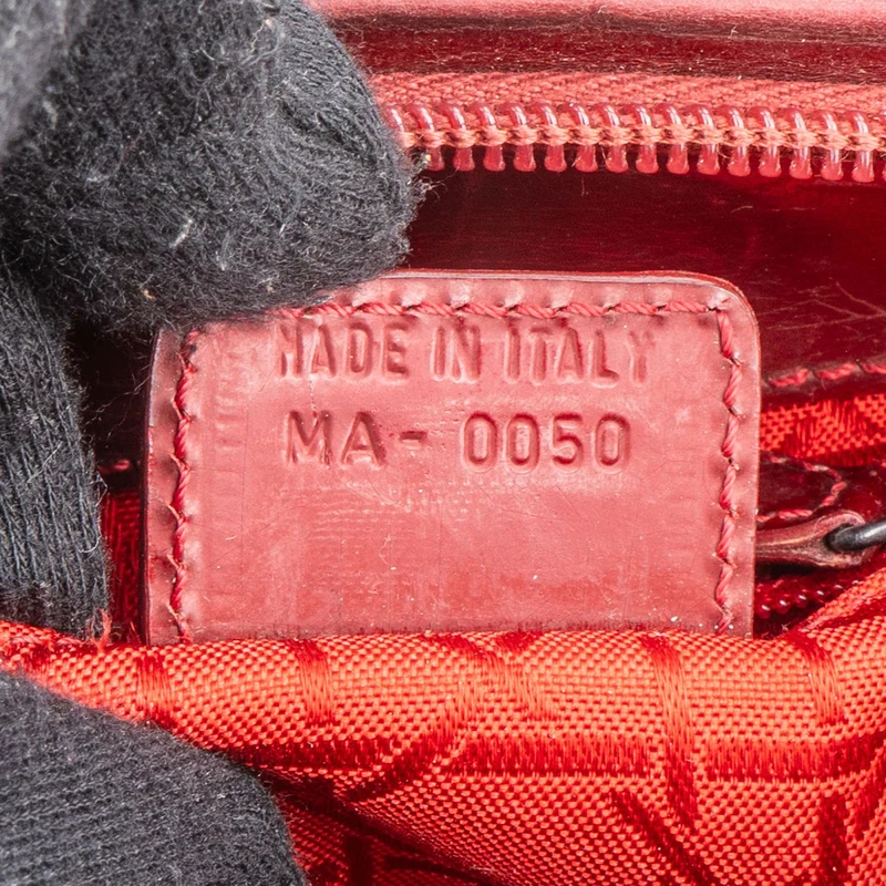 Christian Dior Red Patent Leather Malice Handbag