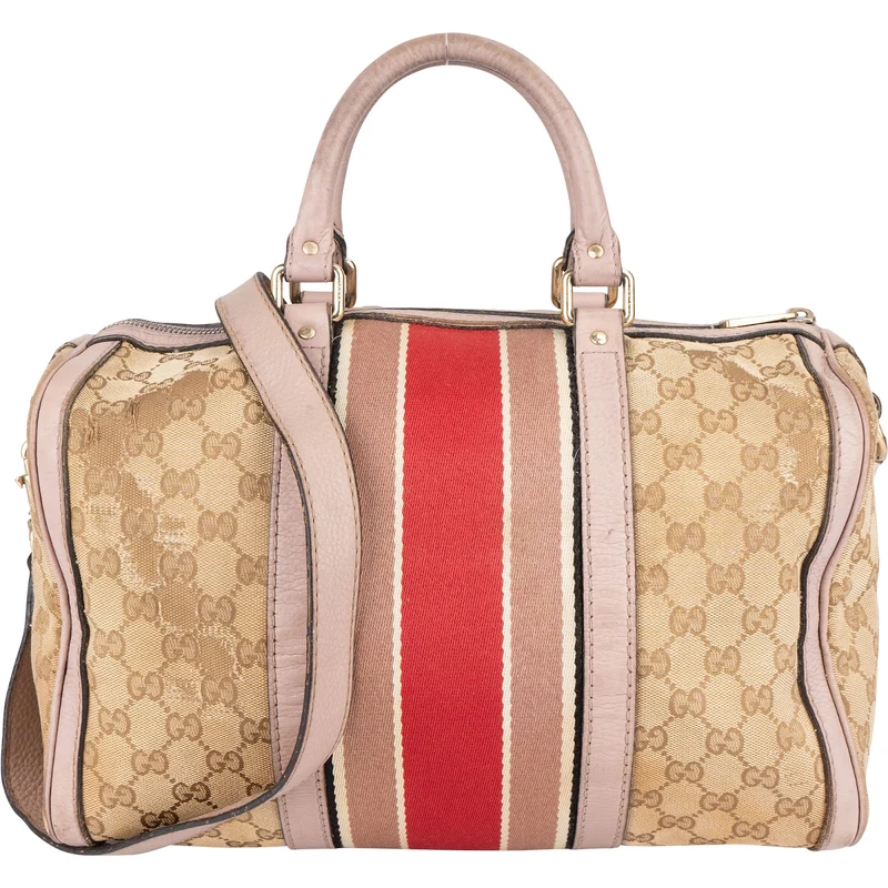 Gucci Monogram GG Canvas Boston Handbag
