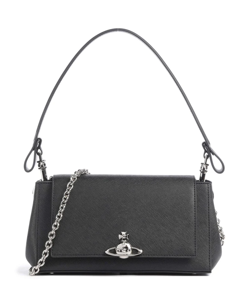 Vivienne Westwood Hazel Saffiano Plain Medium Schultertasche black