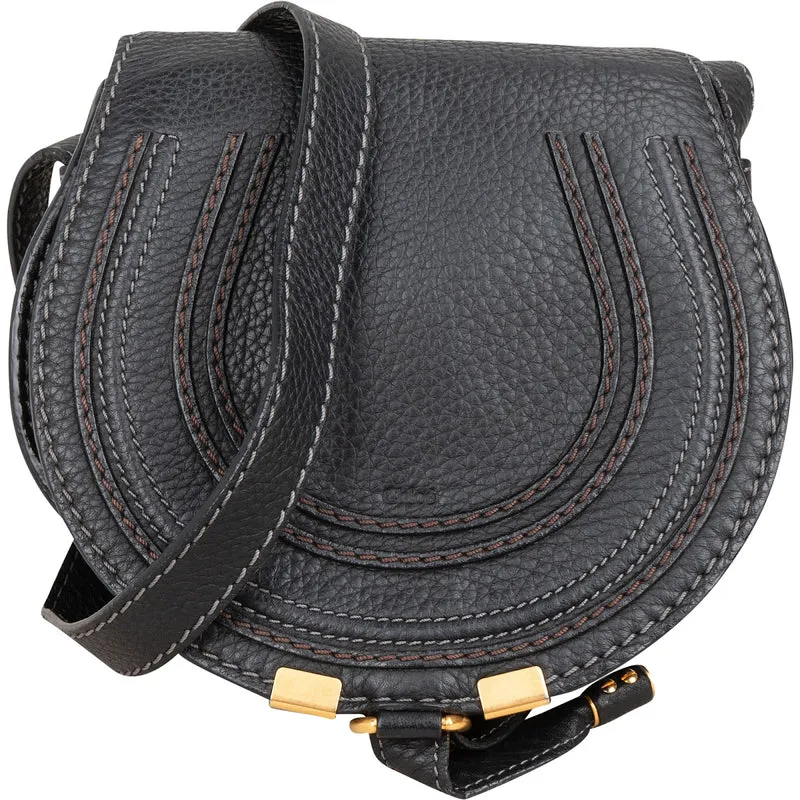 Chloé Grained Calfskin Marcie Mini Saddle Crossbody Bag