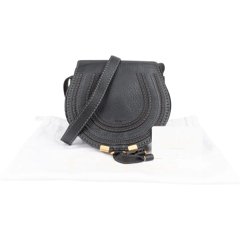 Chloé Grained Calfskin Marcie Mini Saddle Crossbody Bag
