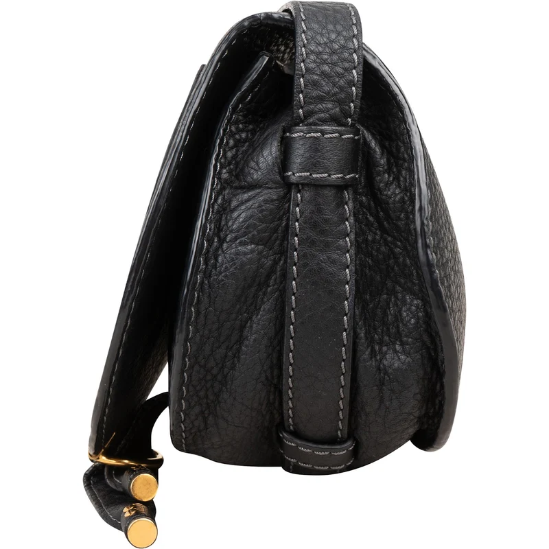 Chloé Grained Calfskin Marcie Mini Saddle Crossbody Bag