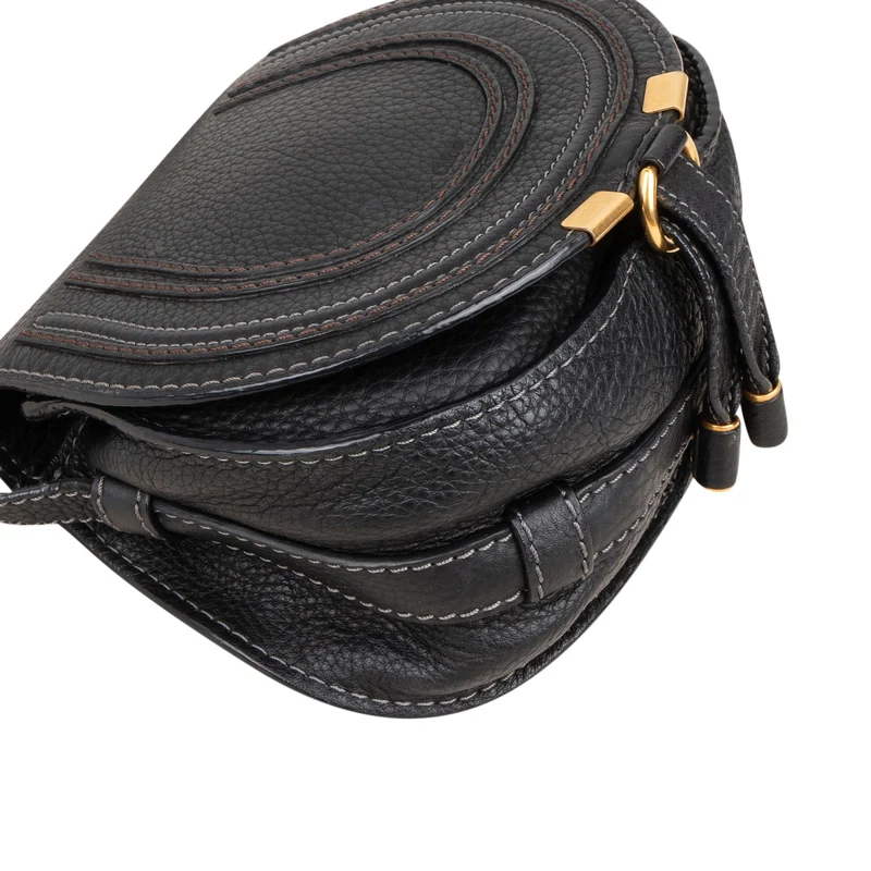 Chloé Grained Calfskin Marcie Mini Saddle Crossbody Bag