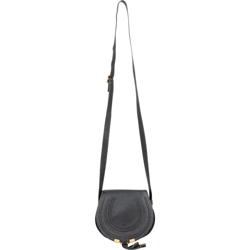 Chloé Grained Calfskin Marcie Mini Saddle Crossbody Bag