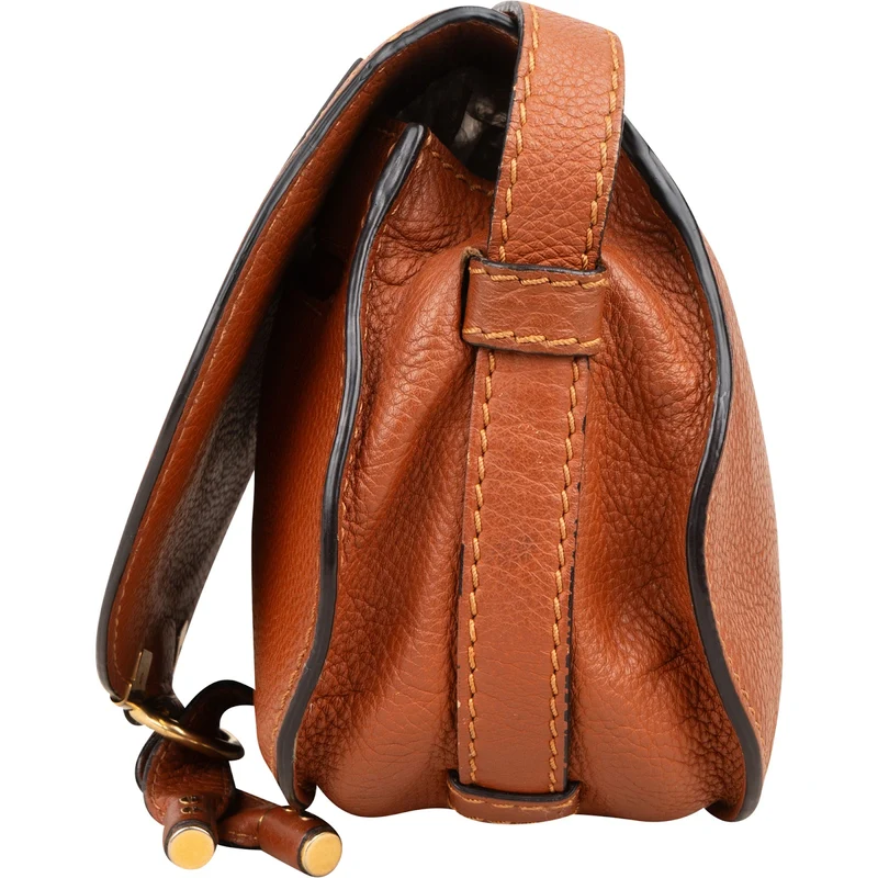 Chloé Grained Calfskin Marcie Mini Saddle Crossbody Bag