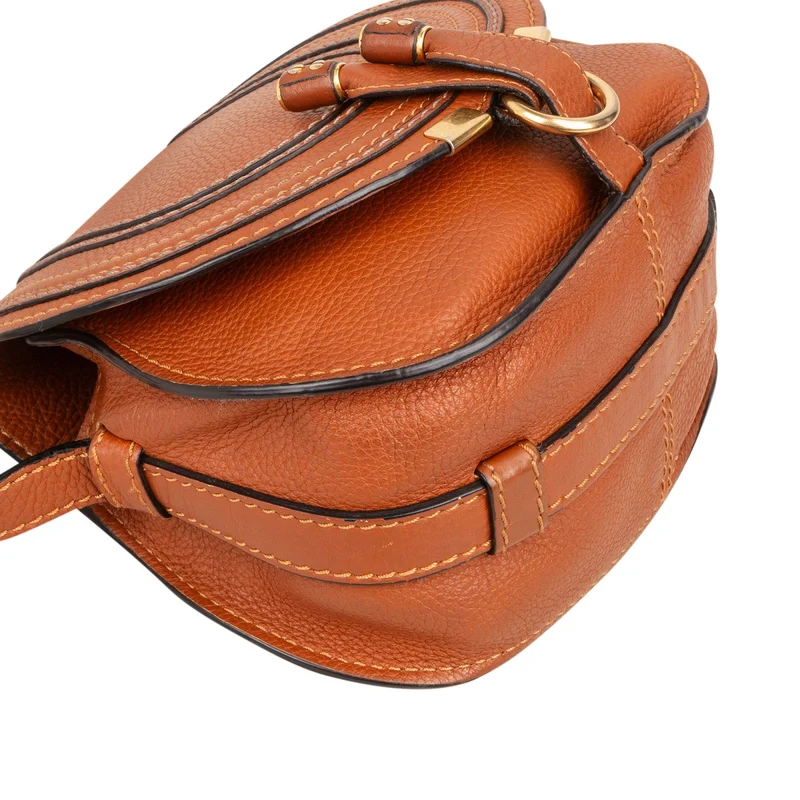 Chloé Grained Calfskin Marcie Mini Saddle Crossbody Bag