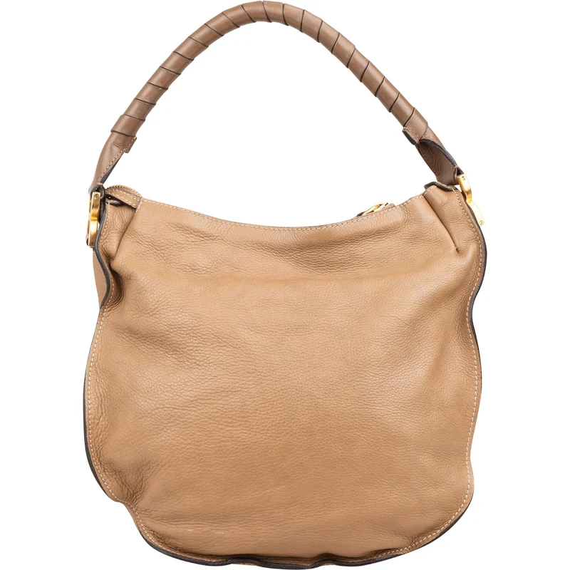 Chloé Pebbled Leather Marcie Saddle Hobo Shoulder Bag