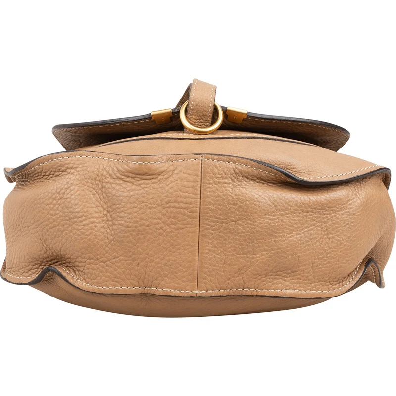 Chloé Pebbled Leather Marcie Saddle Hobo Shoulder Bag