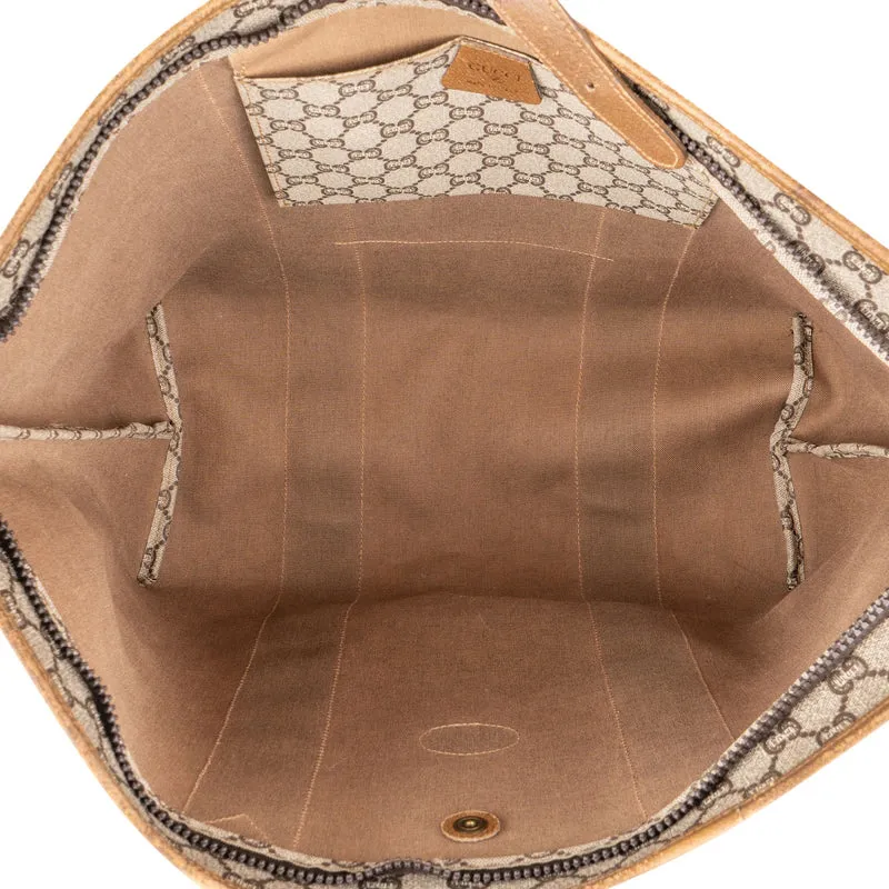 Gucci Monogram GG Supreme Canvas Vintage Large Web Shopper Shoulder Bag