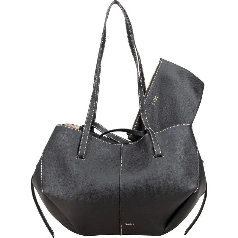 Polène Grained Leather Cyme Tote Handbag