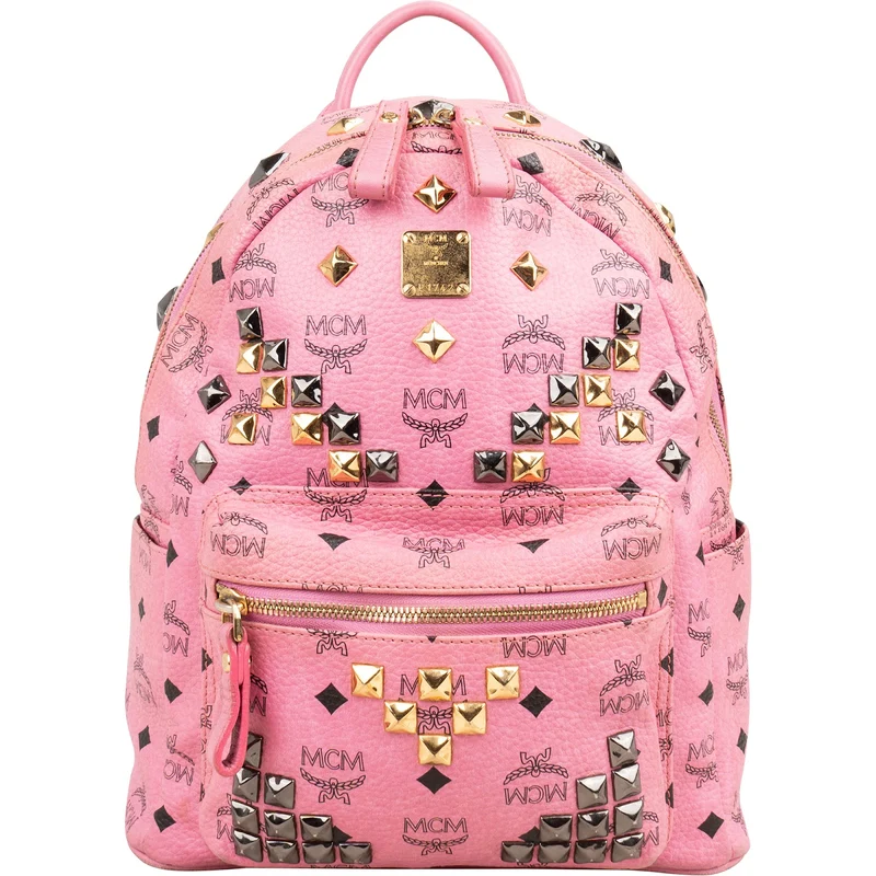 MCM Monogram Visetos Small Stark Studded Backpack