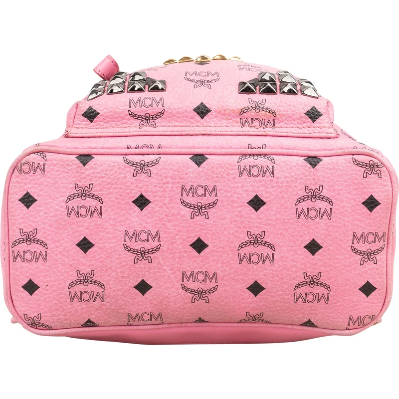 MCM Monogram Visetos Small Stark Studded Backpack