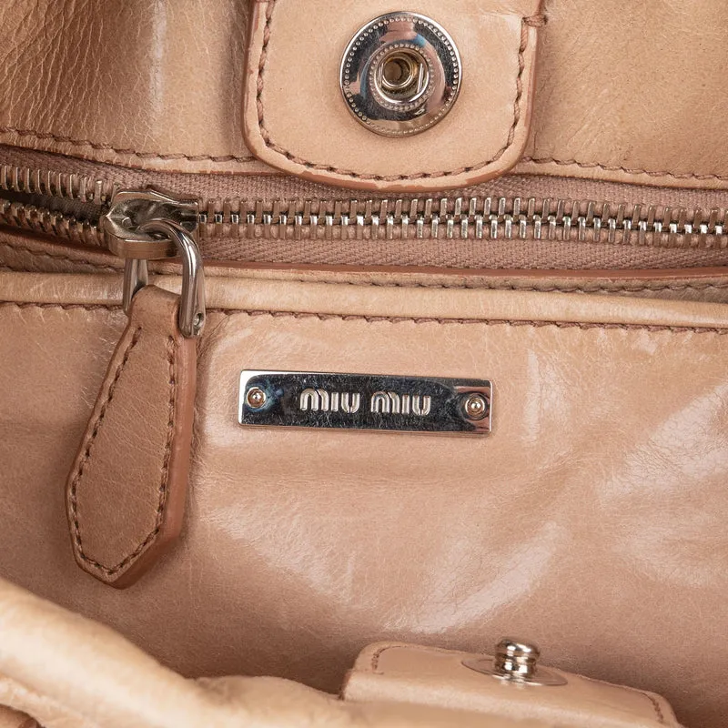 Miu Miu Vitello Lux Bow Bag Handbag