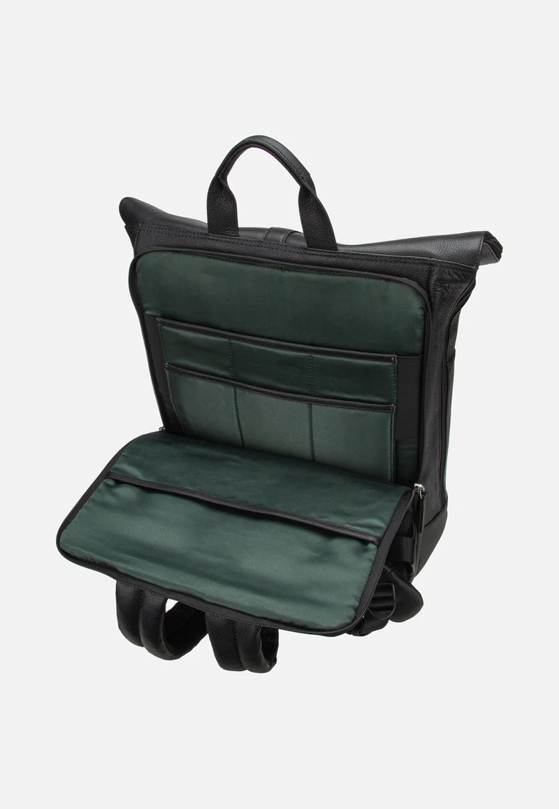 Frankfurt Backpack Courier Black - Rolltop Rucksack