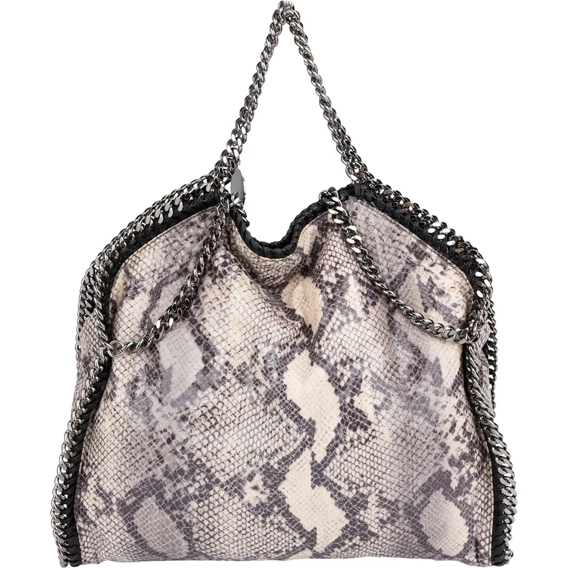 Stella McCartney Python Print Falabella Fold Over Tote Shoulder Bag