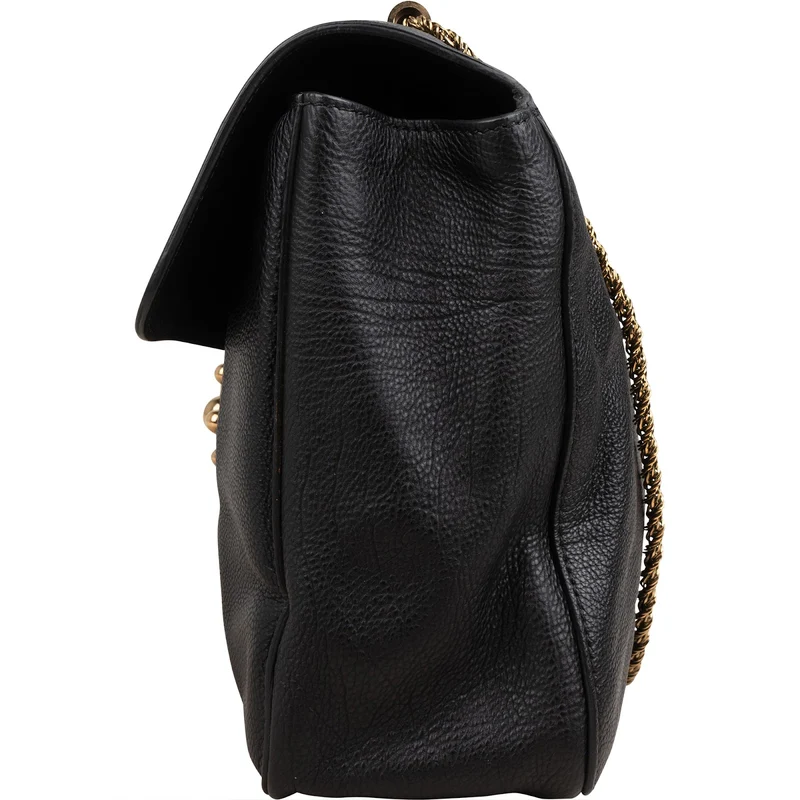 Chloé Black Leather Elsie Turnlock Crossbody Bag
