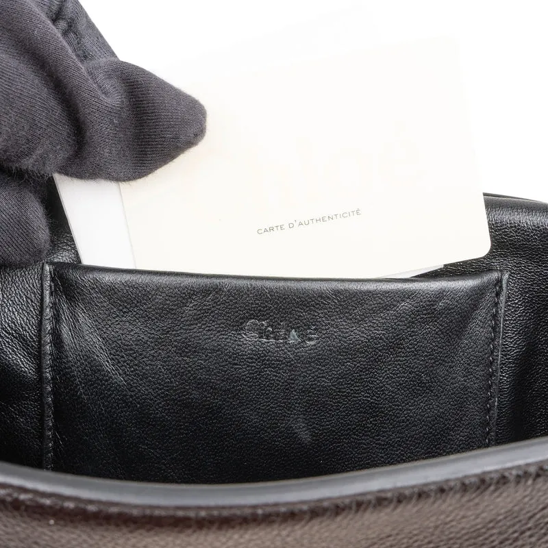 Chloé Black Leather Elsie Turnlock Crossbody Bag