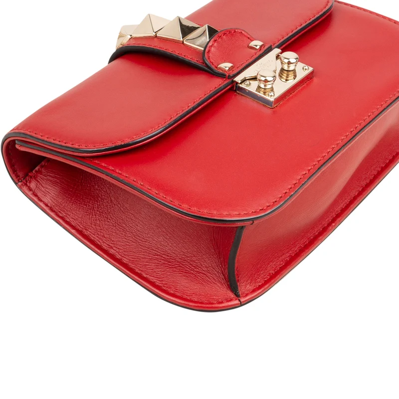 Valentino Garavani Red Leather Rockstud Small Crossbody Bag
