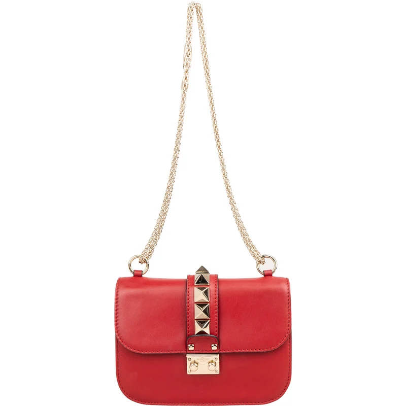Valentino Garavani Red Leather Rockstud Small Crossbody Bag