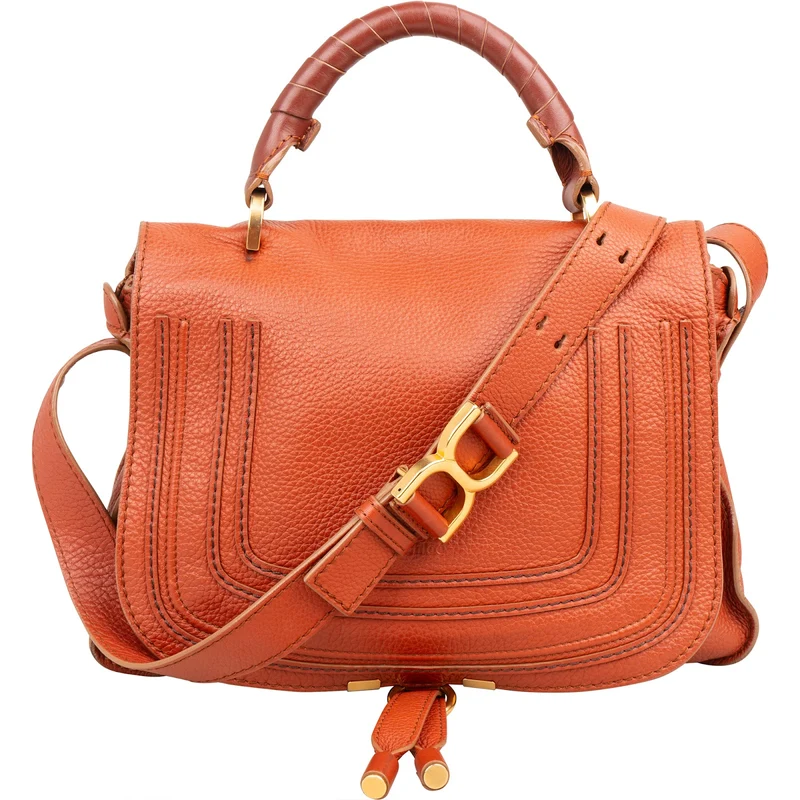 Chloé Grained Calfskin Marcie Double Carry Bag Handbag