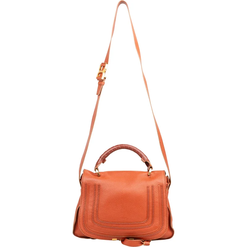 Chloé Grained Calfskin Marcie Double Carry Bag Handbag