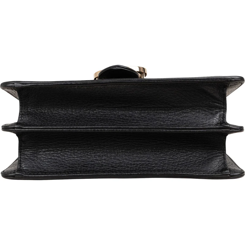 Gucci Grained Leather Interlocking GG Small Shoulder Crossbody Bag