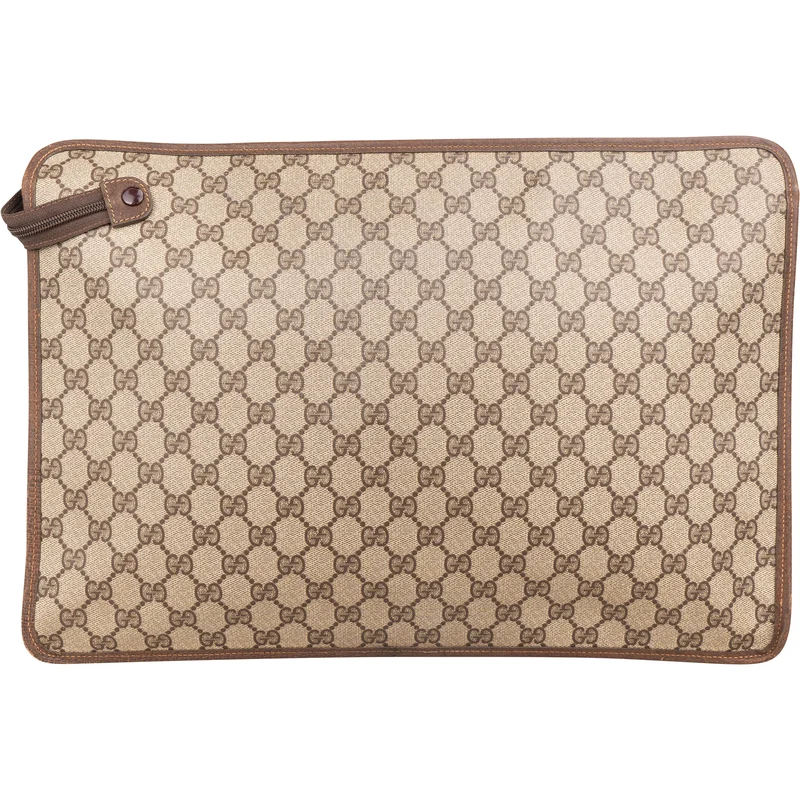 Gucci Monogram GG Supreme Web Canvas Laptop Case Business Clutch
