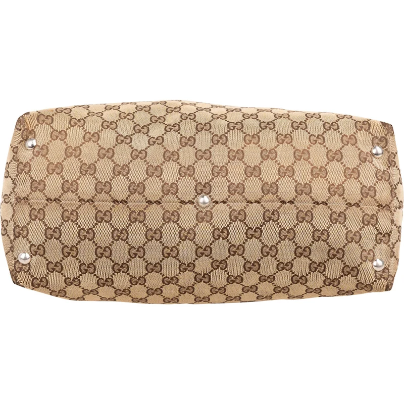 Gucci Monogram GG Canvas Abbey Horsebit Tote Shoulder Bag
