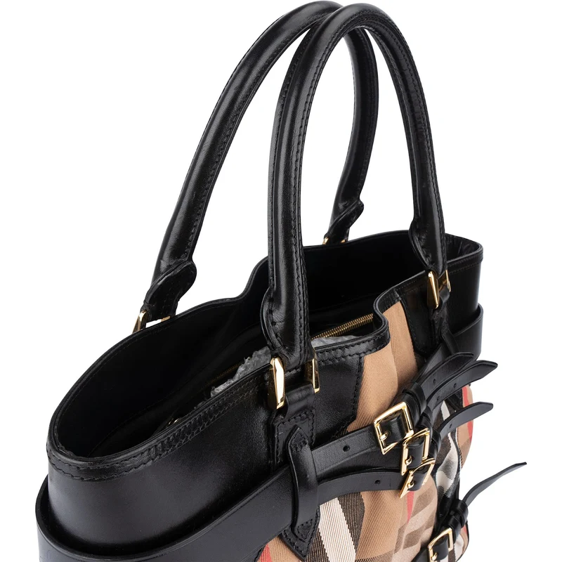 Burberry Nova-Check Monogram Medium Bridle Tote Handbag