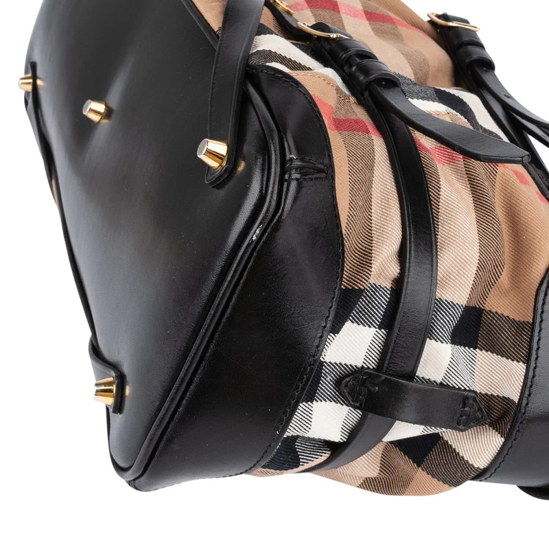 Burberry Nova-Check Monogram Medium Bridle Tote Handbag