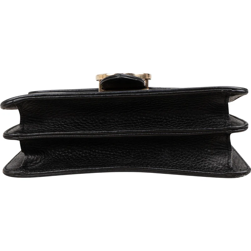 Gucci Grained Leather Small Interlocking GG Shoulder Crossbody Bag