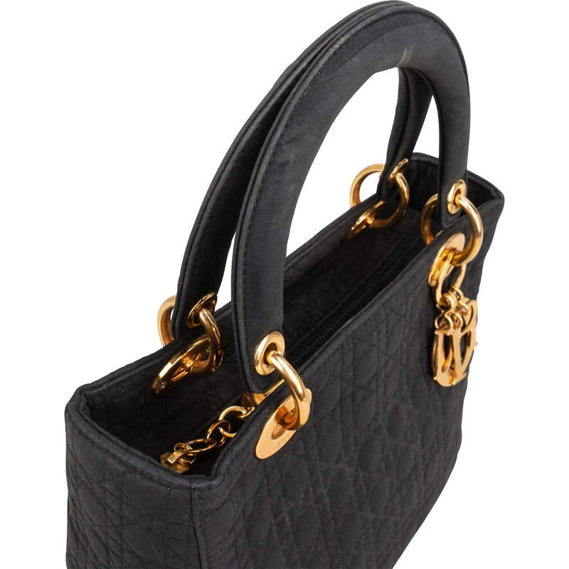 Christian Dior Quilted Nylon Lady Dior Handbag