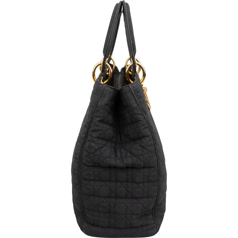 Christian Dior Quilted Nylon Medium Lady Dior Handbag