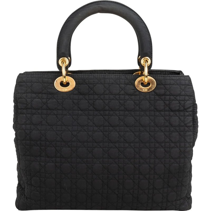 Christian Dior Quilted Nylon Medium Lady Dior Handbag