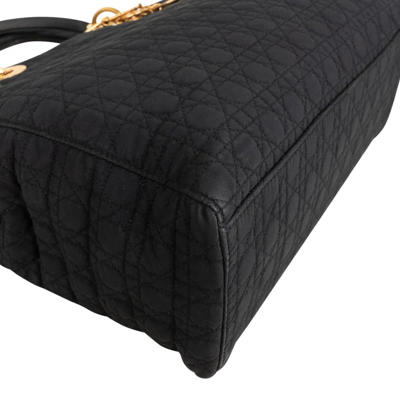 Christian Dior Quilted Nylon Medium Lady Dior Handbag