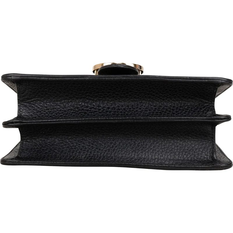 Gucci Black Leather Interlocking GG Crossbody Bag