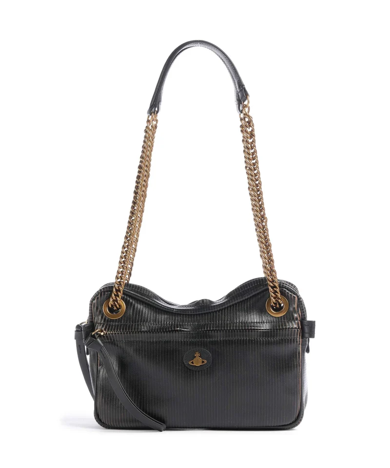 Vivienne Westwood Dolce Laser Line Medium Schultertasche black/beige