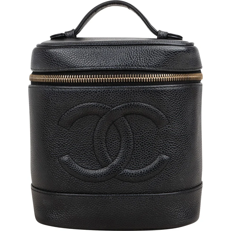 Chanel Caviar Leather Vertical Vanity Case Handbag