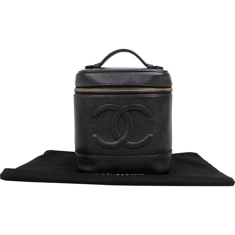 Chanel Caviar Leather Vertical Vanity Case Handbag