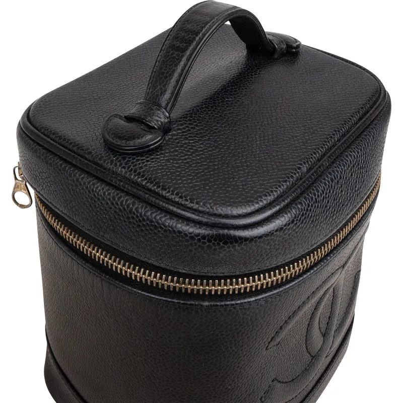 Chanel Caviar Leather Vertical Vanity Case Handbag