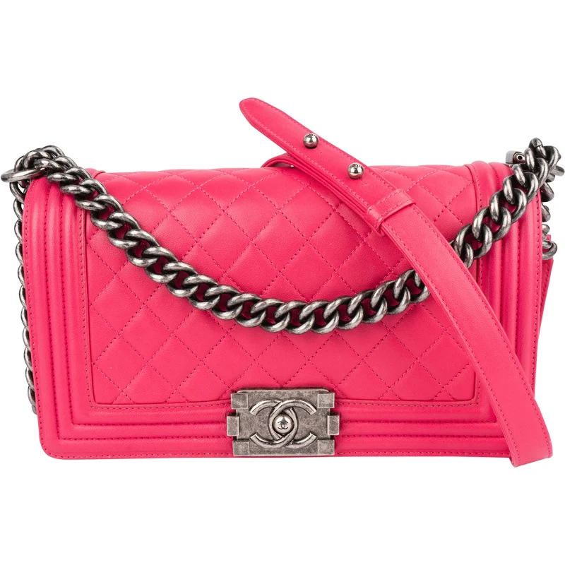 Chanel Quilted Lambskin Single Flap Boy Crossbody Bag