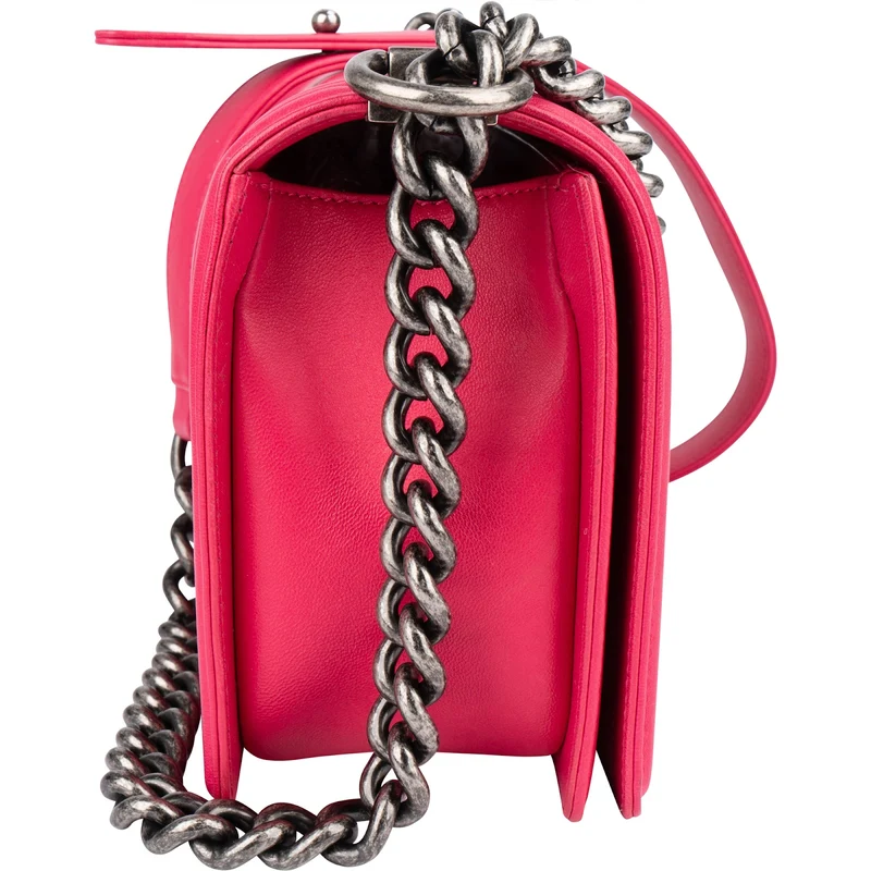 Chanel Quilted Lambskin Single Flap Boy Crossbody Bag