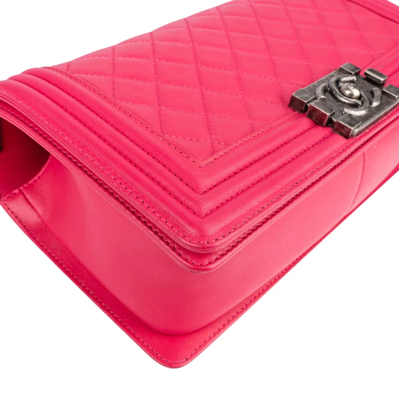 Chanel Quilted Lambskin Single Flap Boy Crossbody Bag