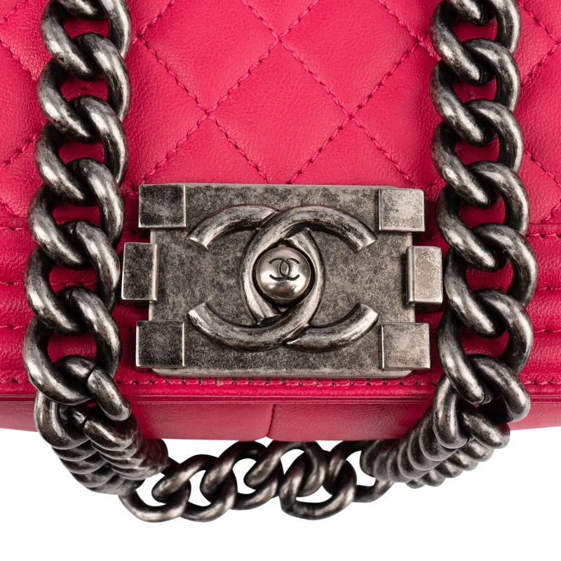 Chanel Quilted Lambskin Single Flap Boy Crossbody Bag