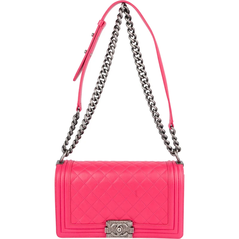 Chanel Quilted Lambskin Single Flap Boy Crossbody Bag