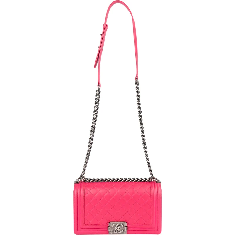 Chanel Quilted Lambskin Single Flap Boy Crossbody Bag