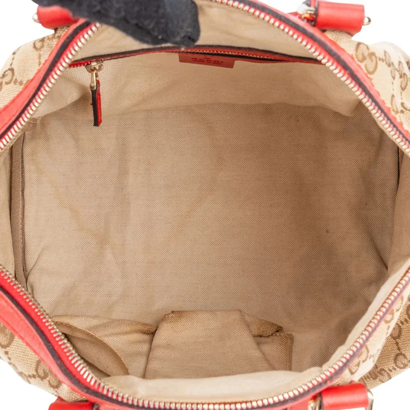 Gucci Monogram GG Canvas Vintage Web Boston Handbag