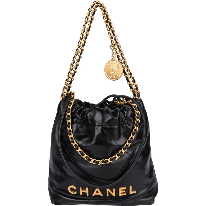 Chanel 22 Stitching Lambskin Small Drawstring Crossbody Bag